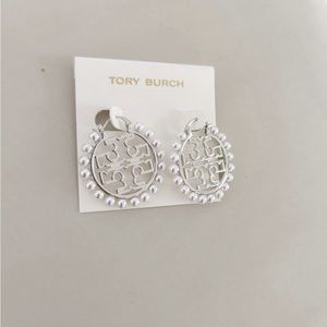 Tory Burch Silver Hoop Earrings